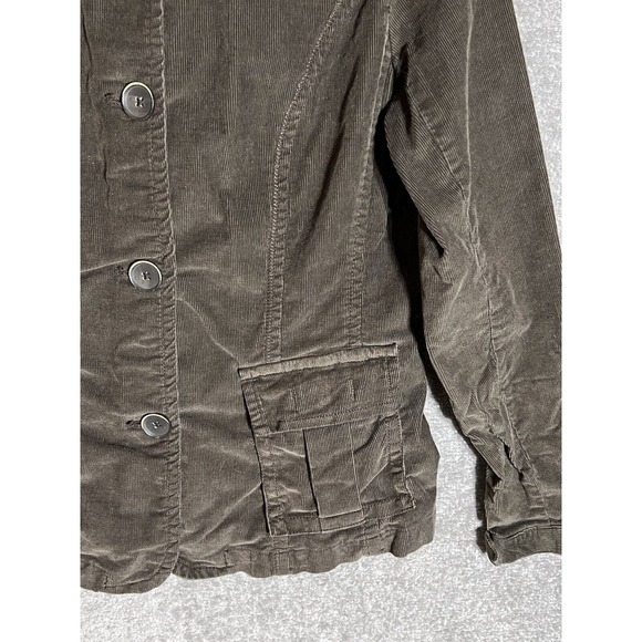 Eddie Bauer Corduroy Button Front Jacket Coat Womens Size Large Stretch Pockets - Picture 7 of 9